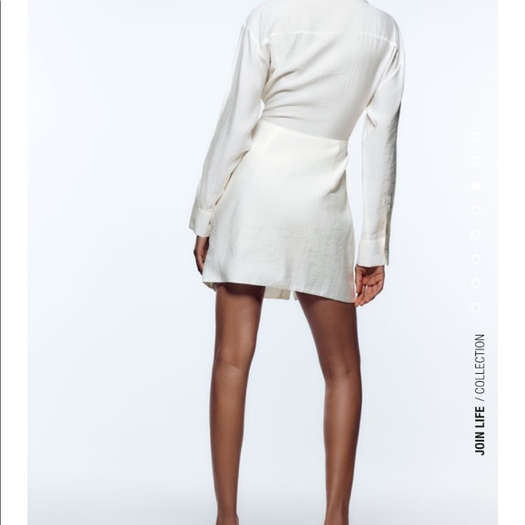 Zara white long sleeve draped dress - Picture 3 of 5